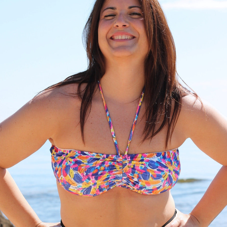 Copa bikini bandeau estampada, singular swim.