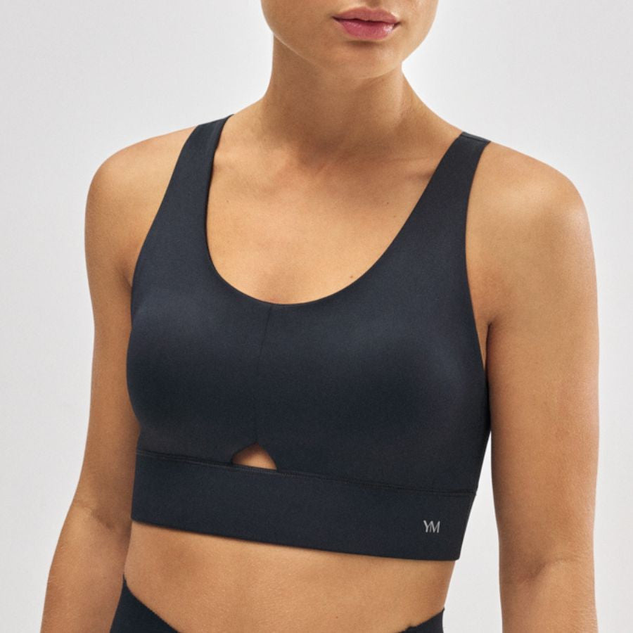 Compression knit sports bra, wireless, removable thin padding, Ysabel Mora.