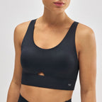 Compression knit sports bra, wireless, removable thin padding, Ysabel Mora.