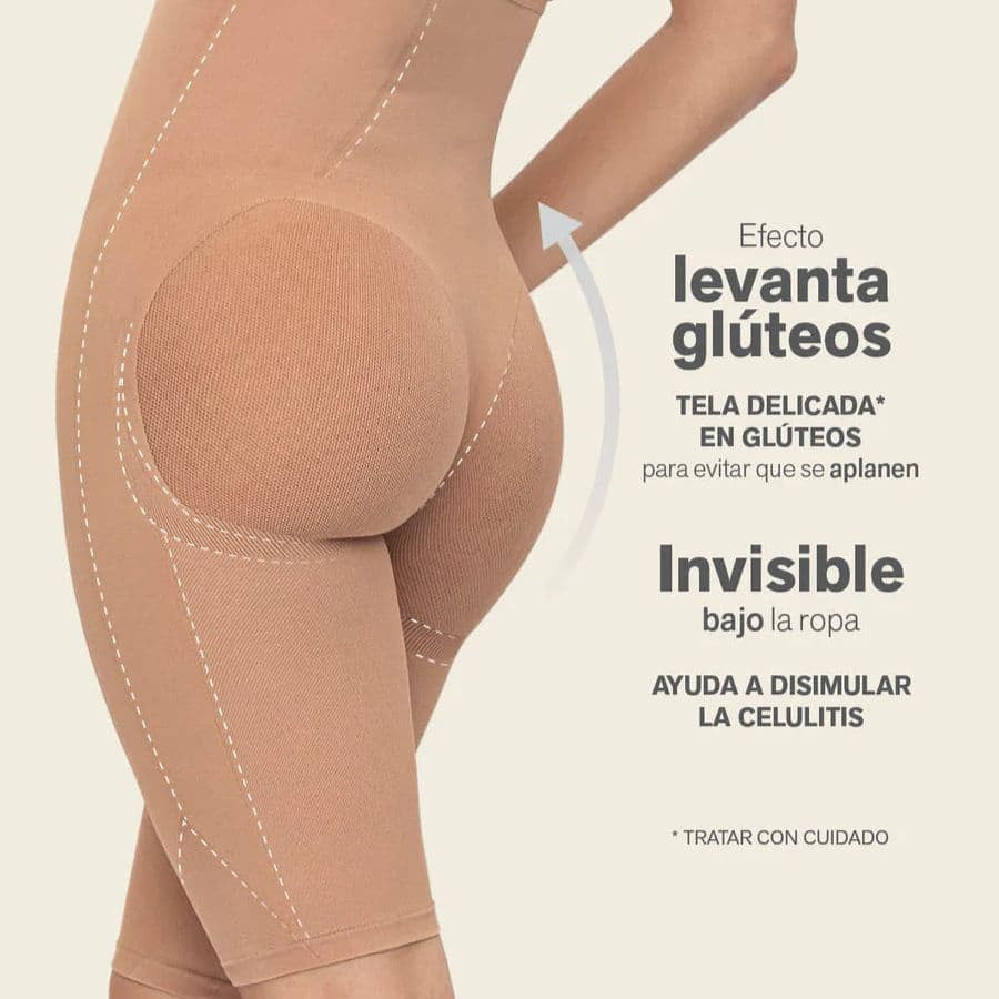 Faja pantalón control abdomen y levanta glúteos de leonisa.
