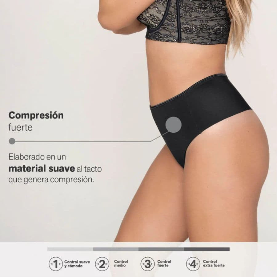 Faja corte tanga de compresión fuerte en abdomen de leonisa