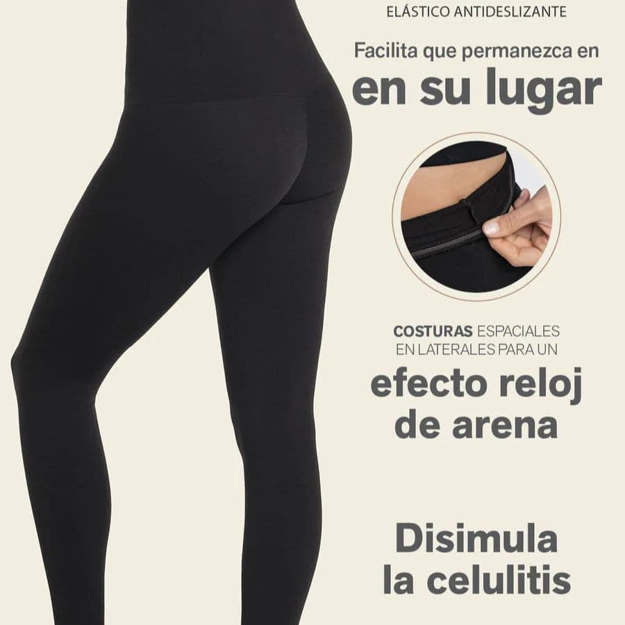 Legging talle alto con control abdomen y piernas de leonisa.