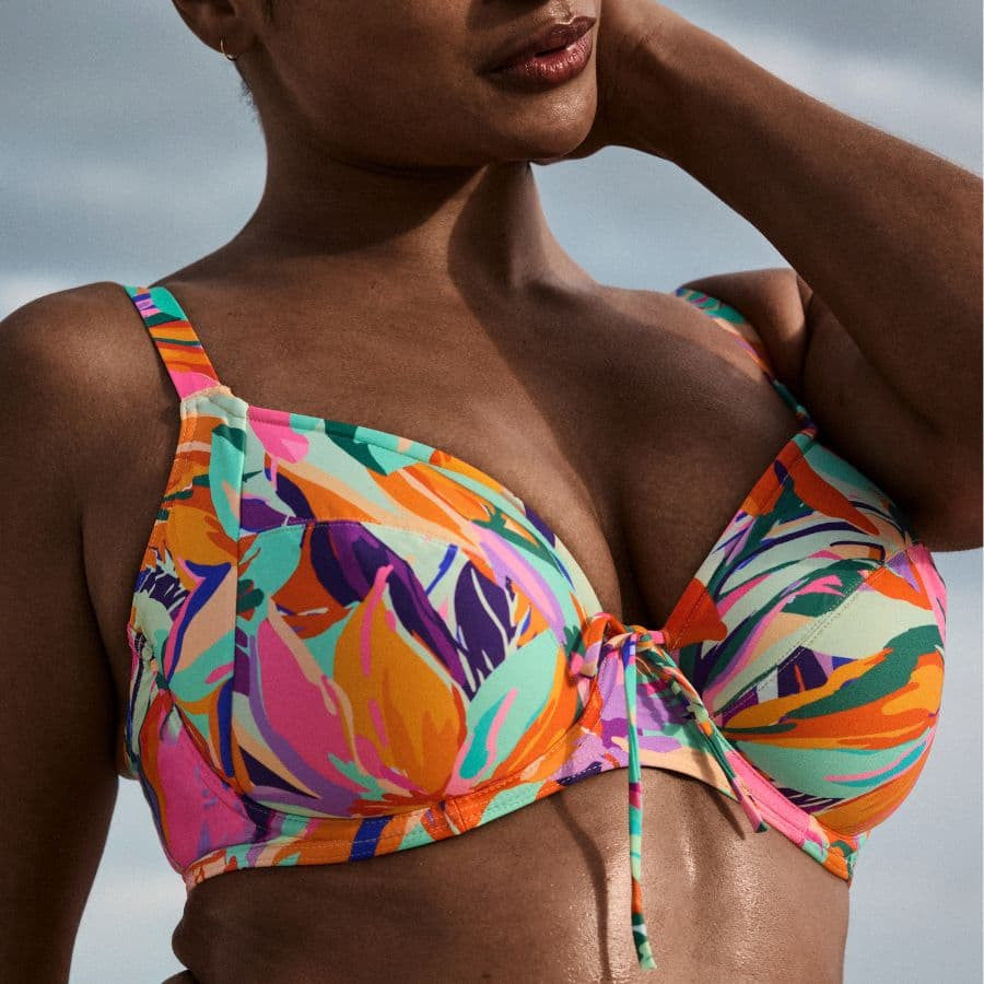 Copa bikini reductora estampada, varadeo de primadonna swim.