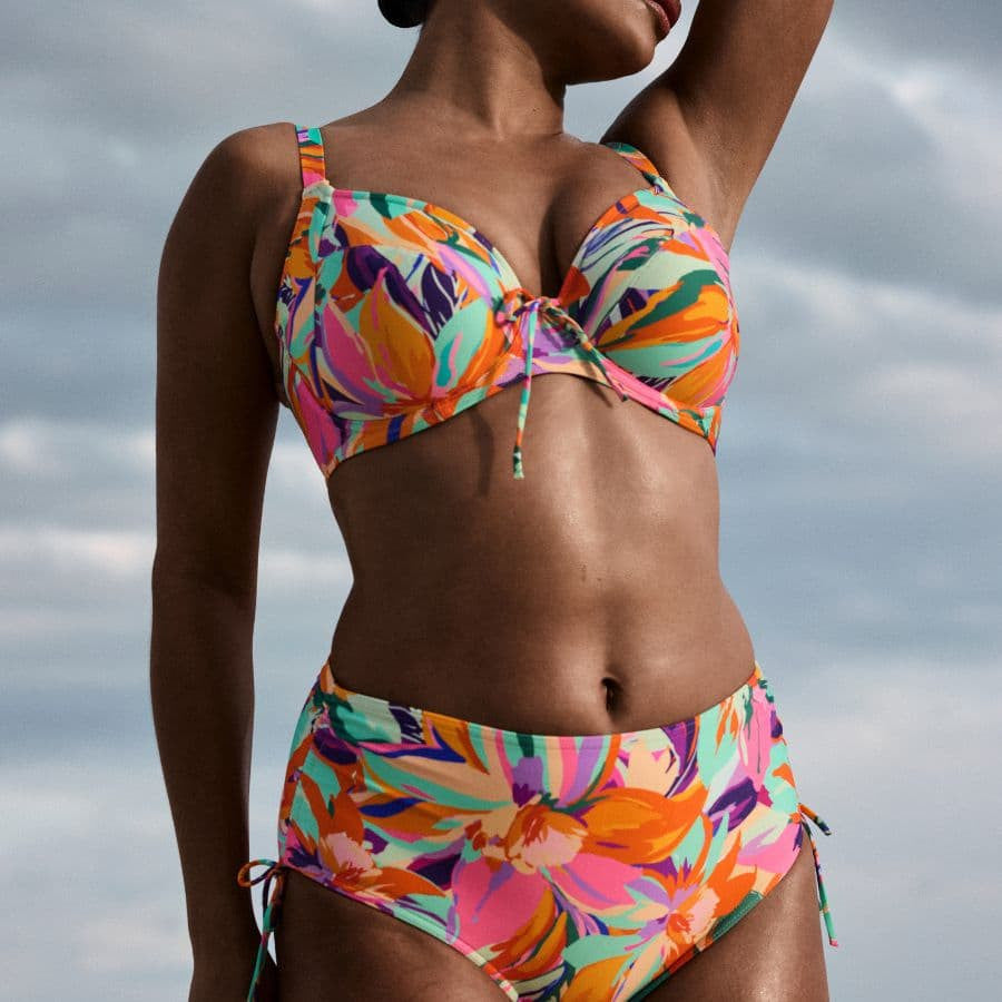 Copa bikini reductora estampada, varadeo de primadonna swim.