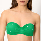 Conjunto bikini sin tirantes copa B y C, lime de ysabel mora.