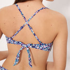 Conjunto bikini bandeau copa b, flowers de ysabel mora.
