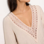 Short-sleeved linen dress, Ysabel Mora coves.