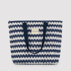 Bolso de playa rayas con cremallera, wave de ysabel mora.