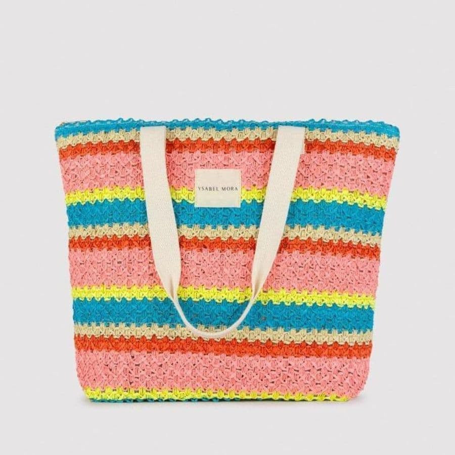 Bolso de playa con cremallera, turquoise de ysabel mora.
