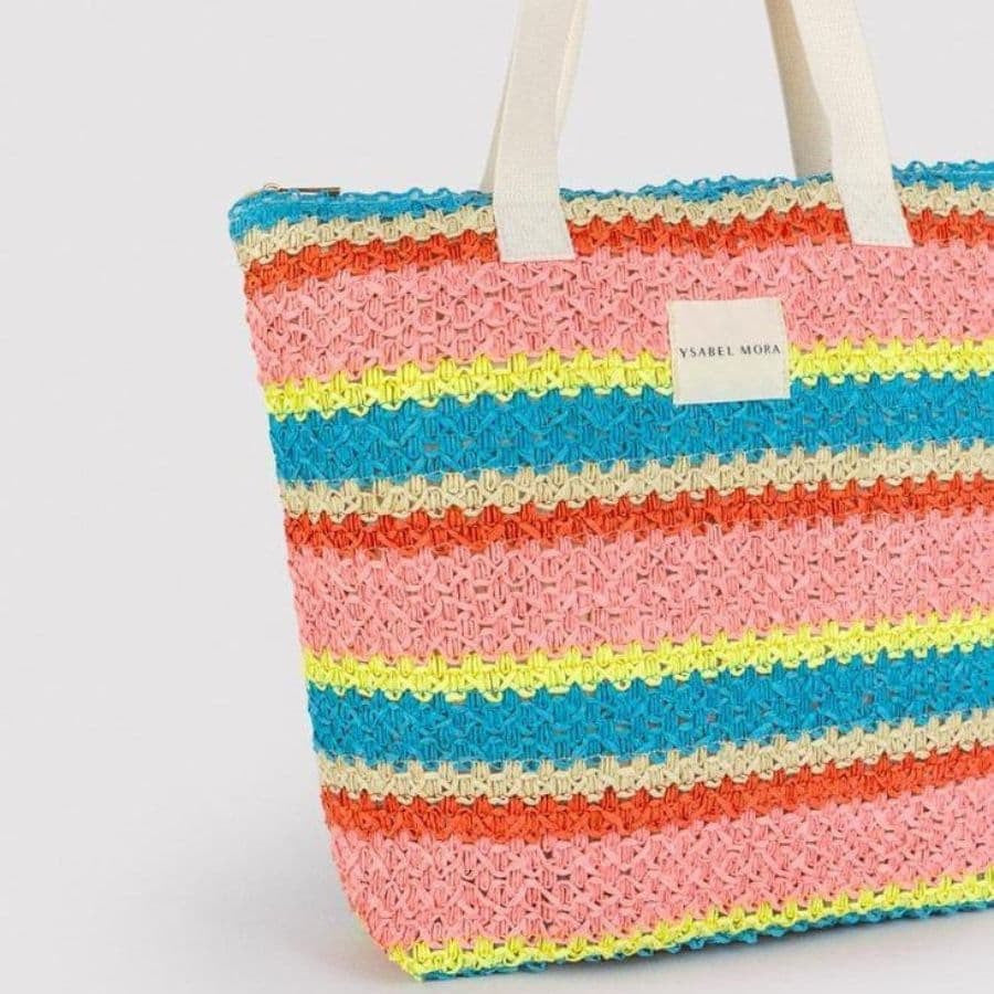 Bolso de playa con cremallera, turquoise de ysabel mora.