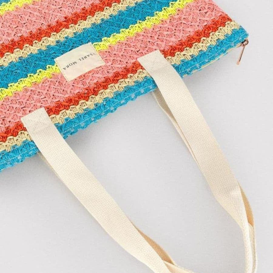 Bolso de playa con cremallera, turquoise de ysabel mora.