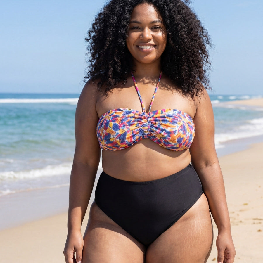 Copa bikini bandeau estampada, singular swim.