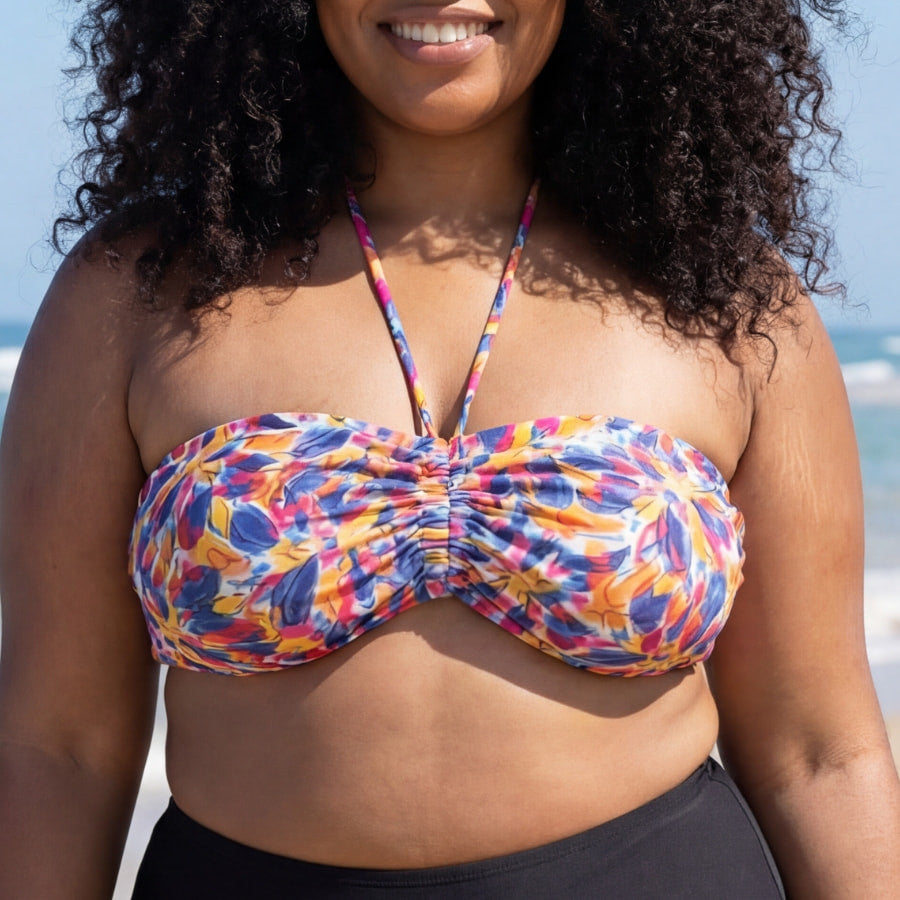 Copa bikini bandeau estampada, singular swim.