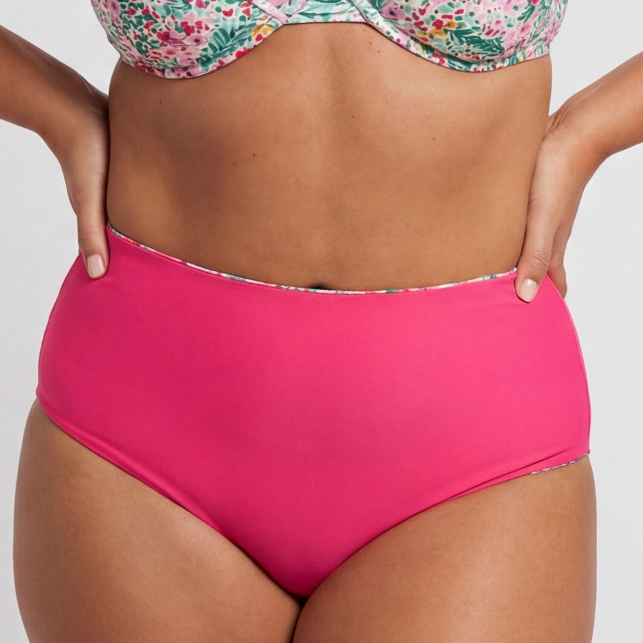 Braga bikini moldeadora talle alto y reversible, singular swim.