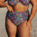 Braga bikini moldeadora de talle alto reversible de singular swim.