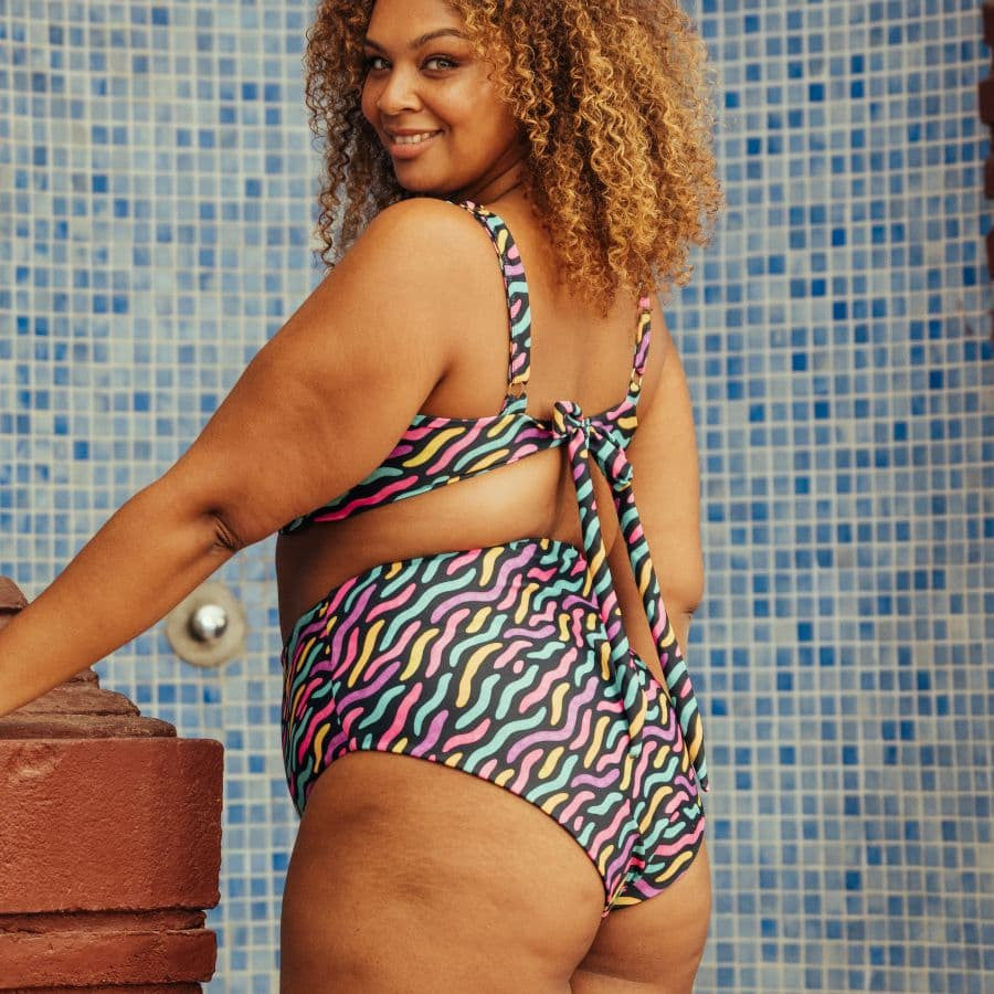Braga bikini moldeadora de talle alto reversible de singular swim.