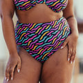 Braga bikini moldeadora de talle alto reversible de singular swim.