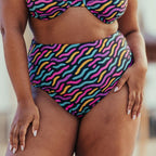 Braga bikini moldeadora de talle alto reversible de singular swim.