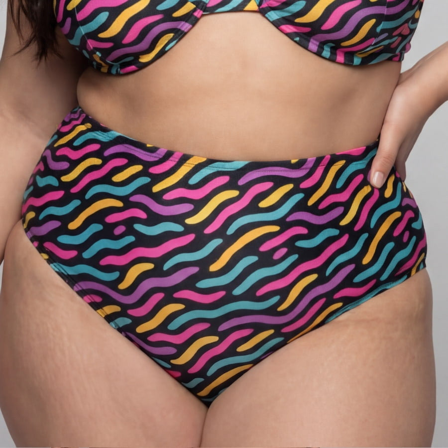 Braga bikini moldeadora de talle alto reversible de singular swim.