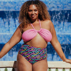 Braga bikini moldeadora de talle alto reversible de singular swim.