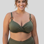 Conjunto bikini con aros y braga alta, guarana de dorina.