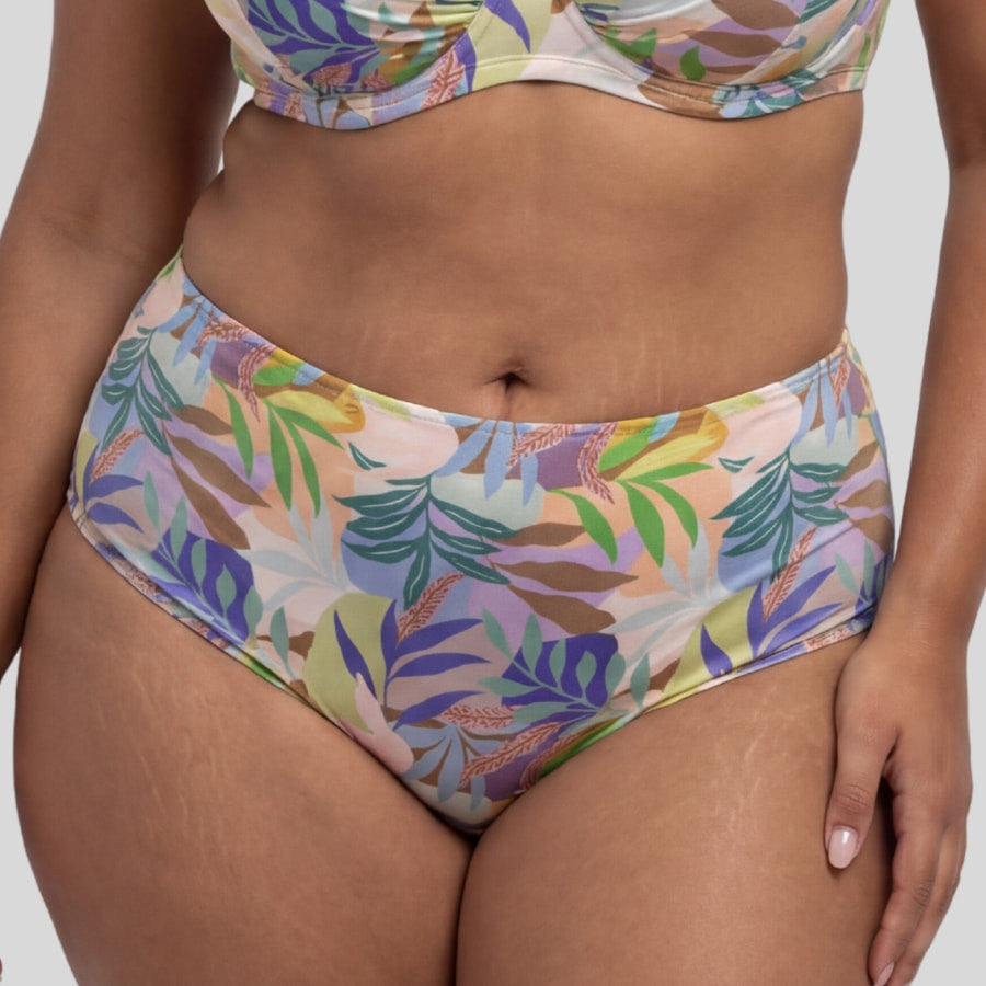 Braga bikini de talle alto estampada, bahia de dorina.