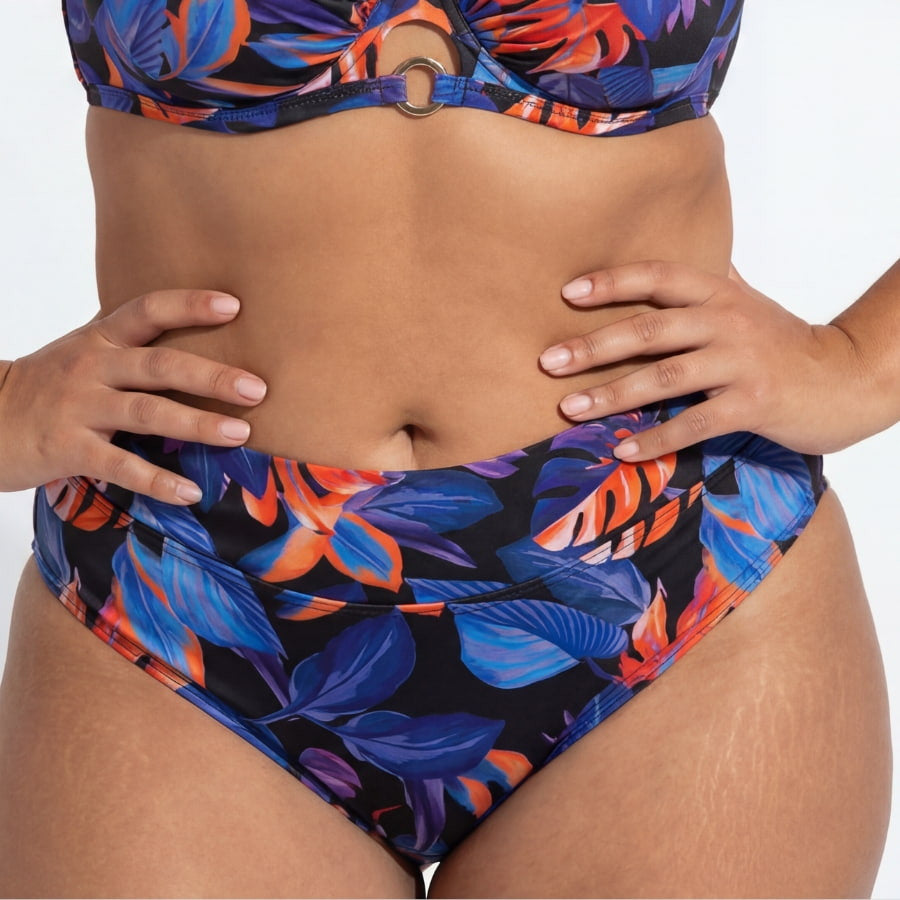 Braga bikini de talle alto estampada, vybe de dorina.
