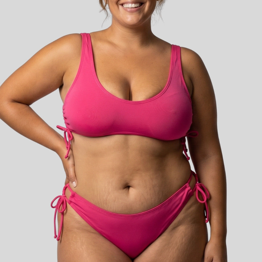 conjunto bikini tipo top sin aros, yadua de dorina.