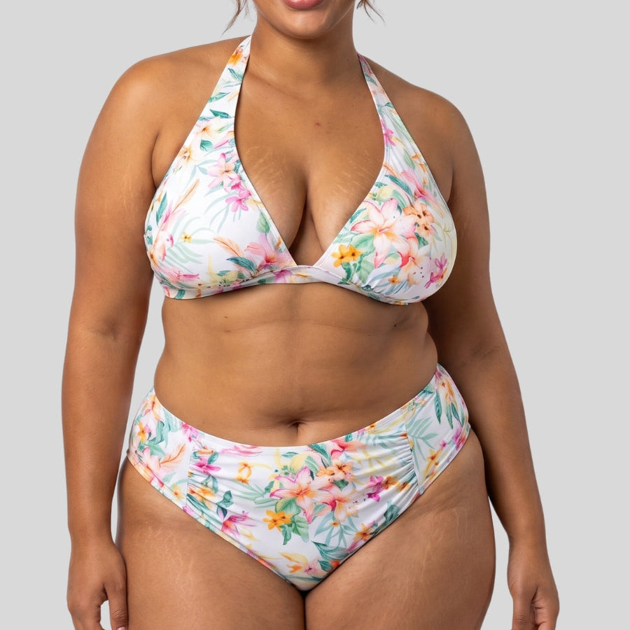 conjunto bikini sin aros estampado, koro island de dorina.