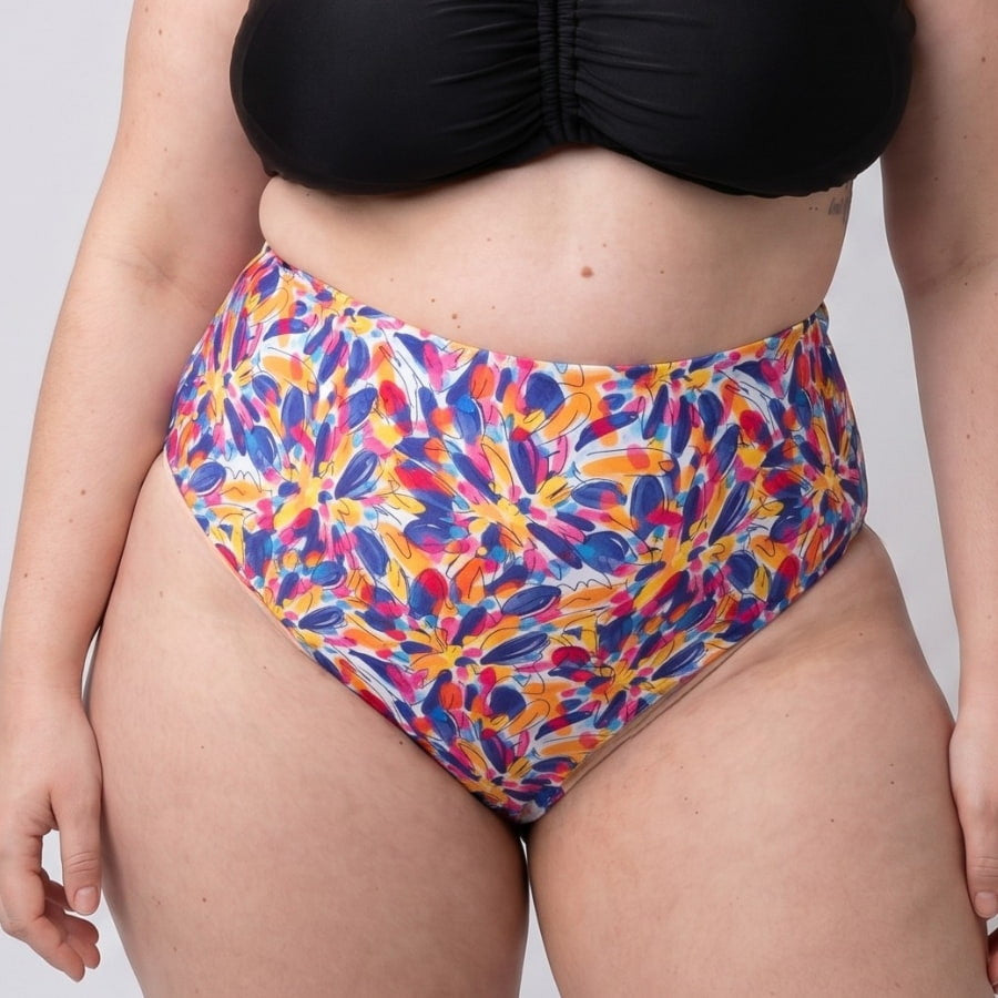 Braga bikini talle alto estampada, efecto moldeador, singular swim.