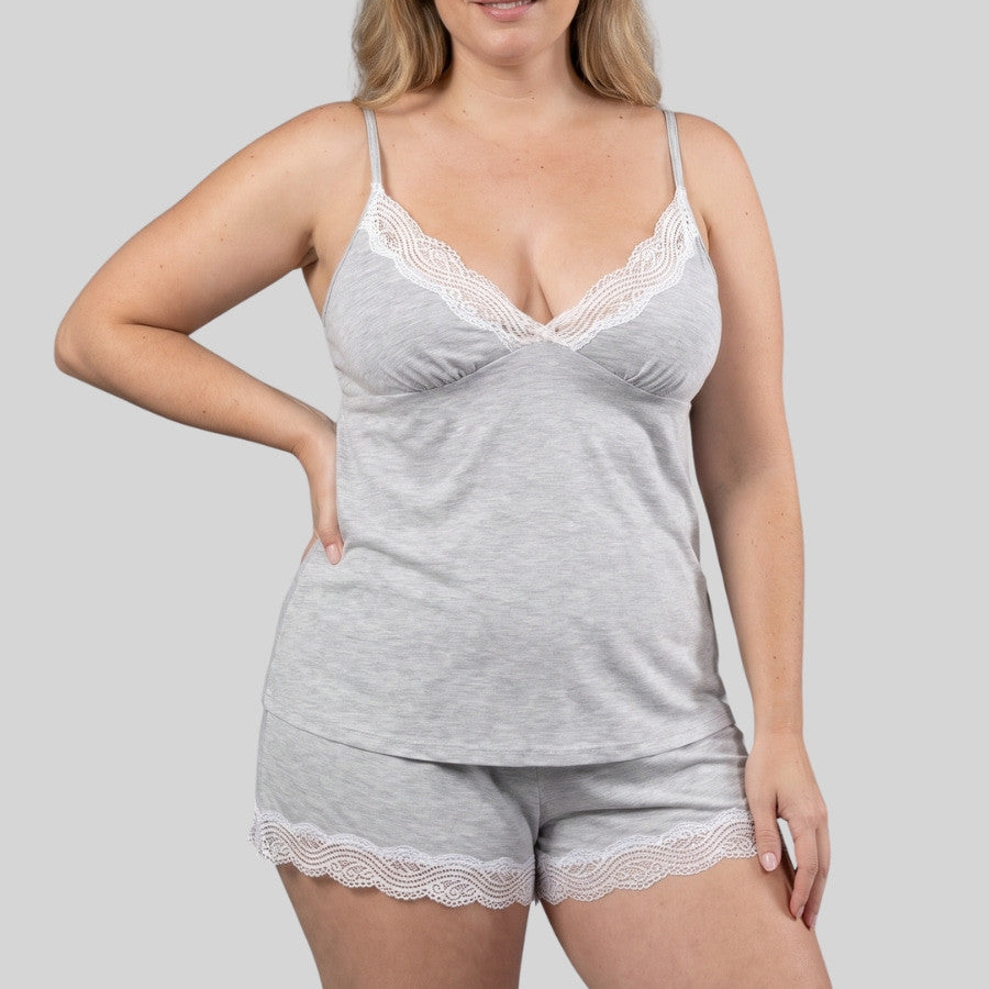 pijama de verano, modal y encaje, frost de dorina.