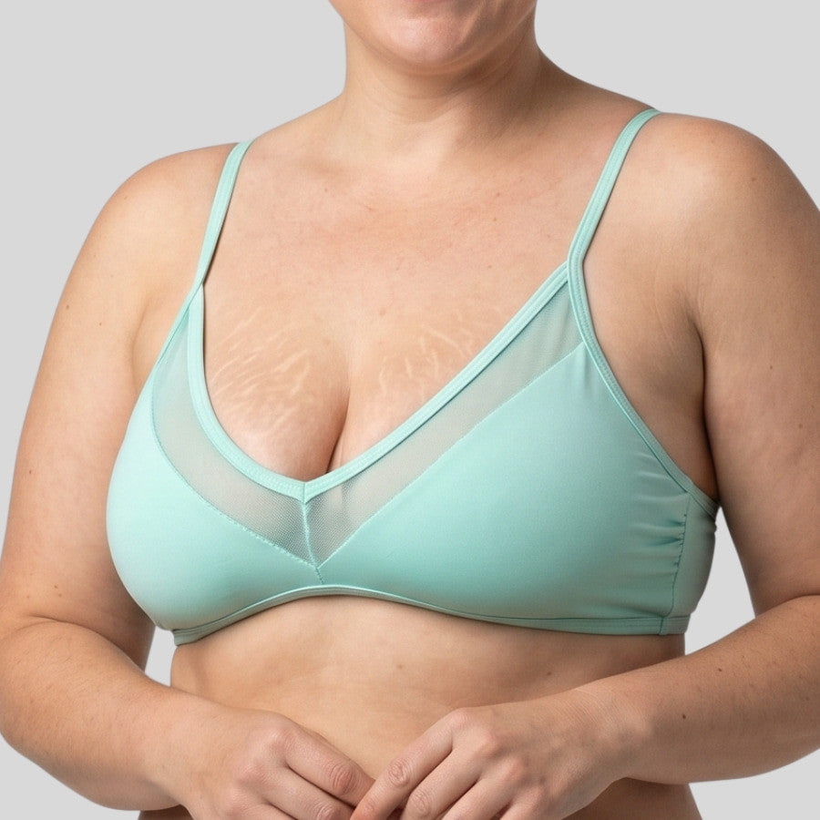 conjunto bikini tipo top sin aros, torca de dorina.