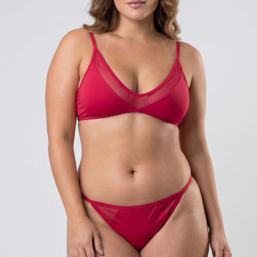 conjunto bikini tipo top sin aros, torca de dorina.