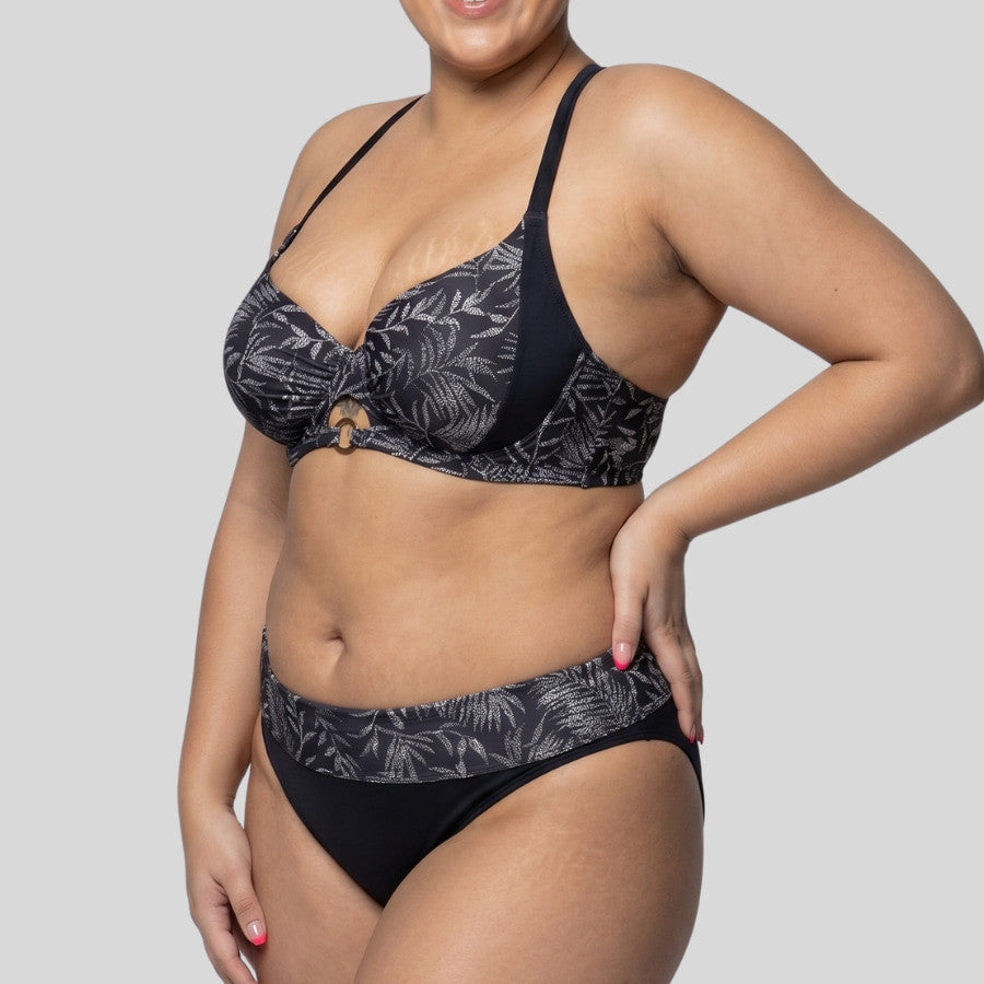 braga bikini de talle alto estampada, kaduna de dorina.