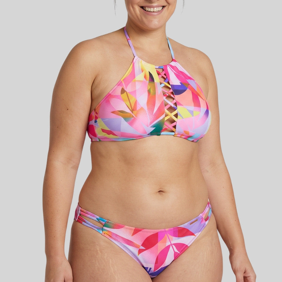 Ysabel Mora underwire-free halter bikini set, B cup.