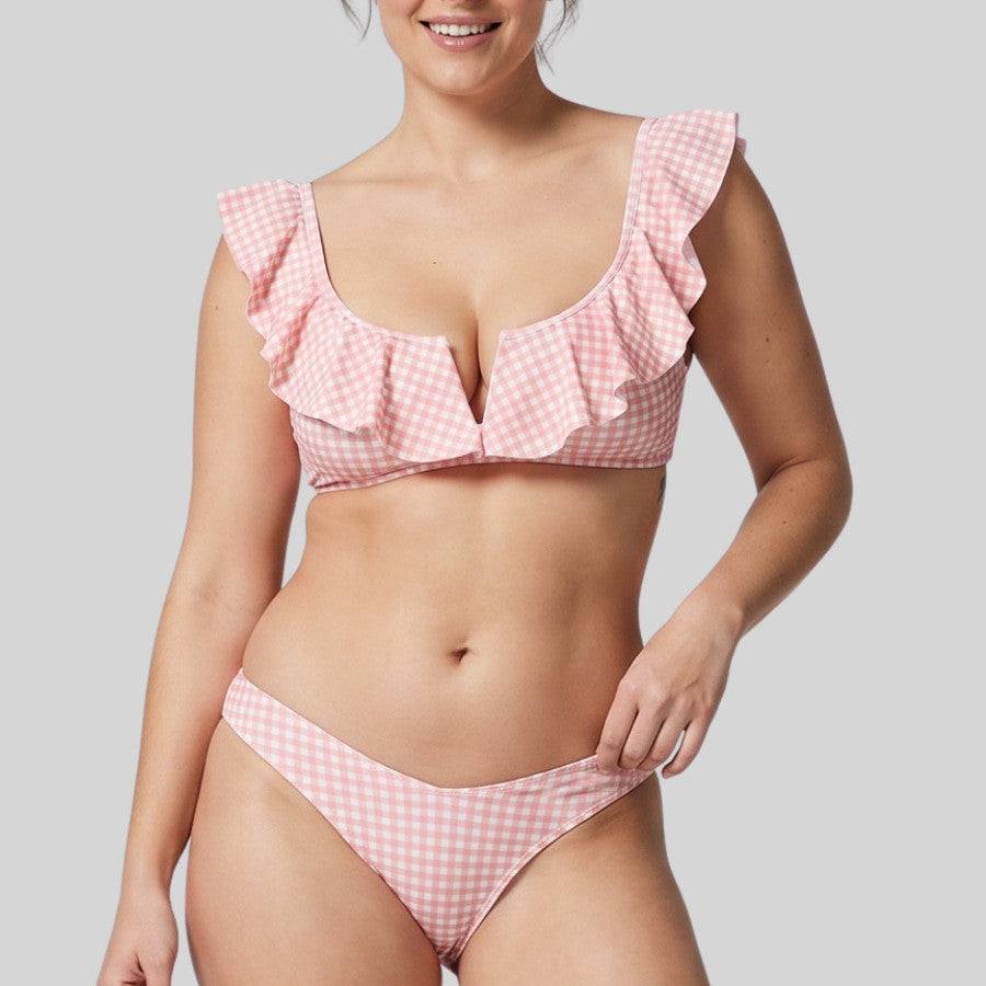 conjunto bikini vichy sin aros, copa b de ysabel mora.