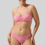 Conjunto bikini bandeau, copa b, push up, mahé, ysabel mora.