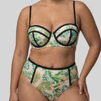 tropical print bandeau bikini top, mokolo by dorina.