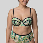 tropical print bandeau bikini top, mokolo by dorina.