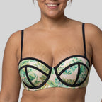 tropical print bandeau bikini top, mokolo by dorina.