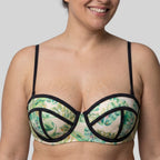 tropical print bandeau bikini top, mokolo by dorina.