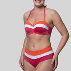 copa bikini sin tirantes tricolor, lawaki de dorina.
