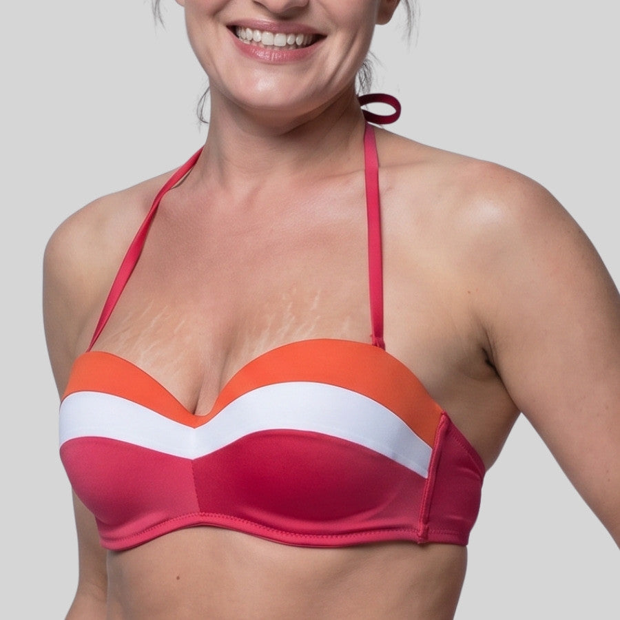 copa bikini sin tirantes tricolor, lawaki de dorina.