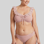 conjunto bikini de rayas sin aros, copa b de ysabel mora.