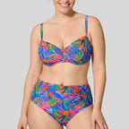 Conjunto bikini reductor copa c y d, palms de ysabel mora.