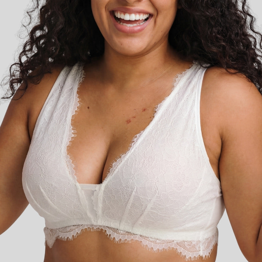bralette reductor encaje, sin aros, sin relleno, frida, singular. especial copas grandes.