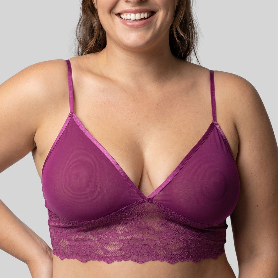 packx2 Crystal lace non-wired and padded bralette by Dorina.