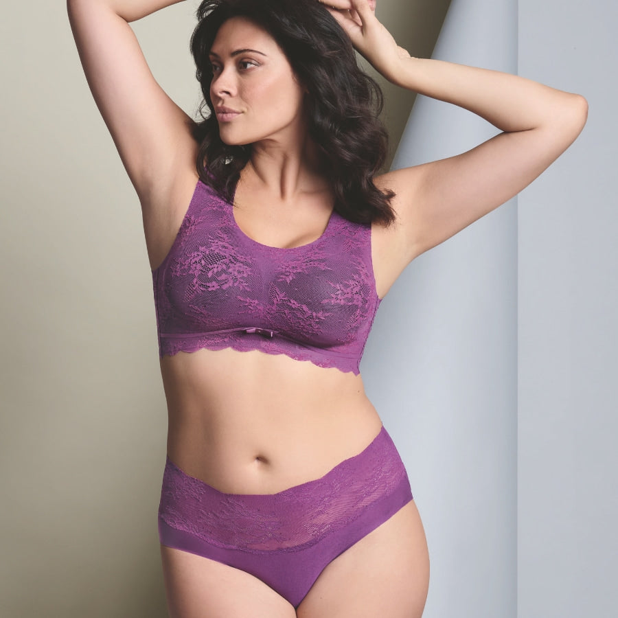 Bralette de Encaje con Relleno Extraíble de Rosa Faia