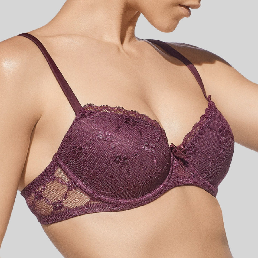 sujetador push up de encaje con aros, brigitte de selene.