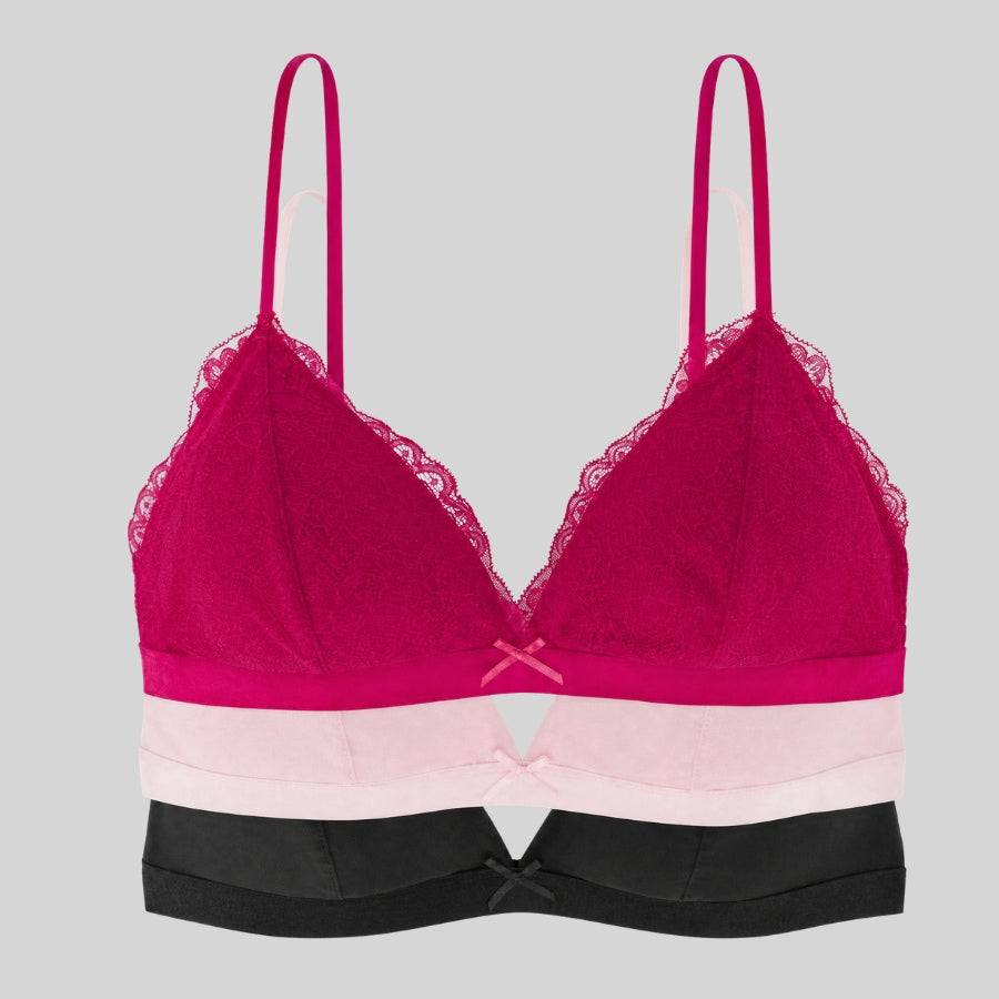 packx3 sujetadores sin aros y relleno, peony de dorina.